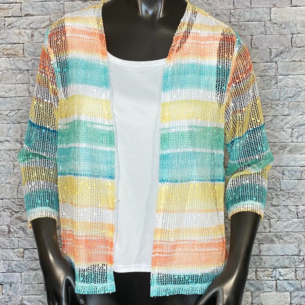 Alfred Dunner Netted Wrap With Built In Tank Top